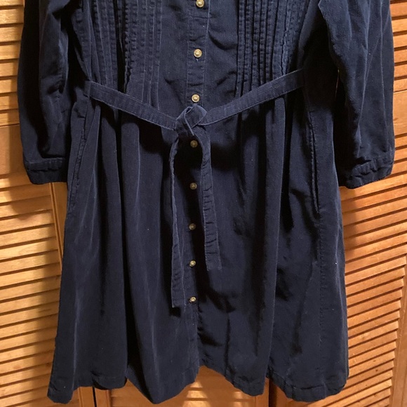 Main-street Blues Navy Blue Corduroy Dress with Tucks on the Front - Picture 6 of 14